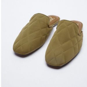 ZARA QUILTED FLAT MULES